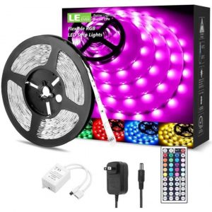 Luz Led RGB Lighting EVER 5m con control remoto y adaptador de corriente 12V
