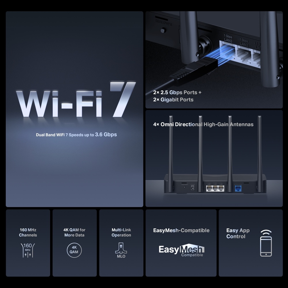 Router Inalámbrico MERCUSYS MR27BE | BE3600, WiFi 7 - imagen 6
