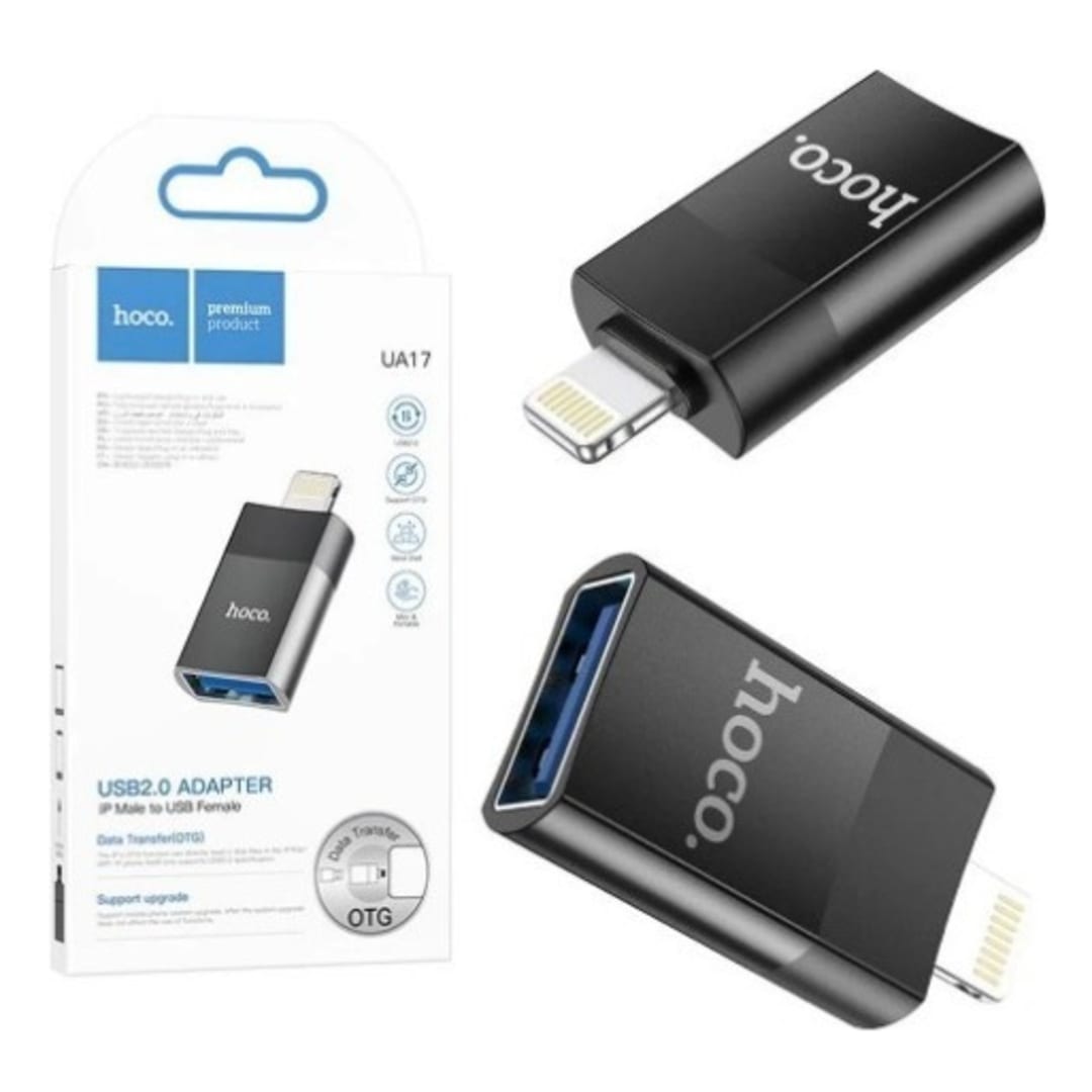HOCO UA17 ADAPTADOR LIGHTNING A USB-A 2.0 BLACK