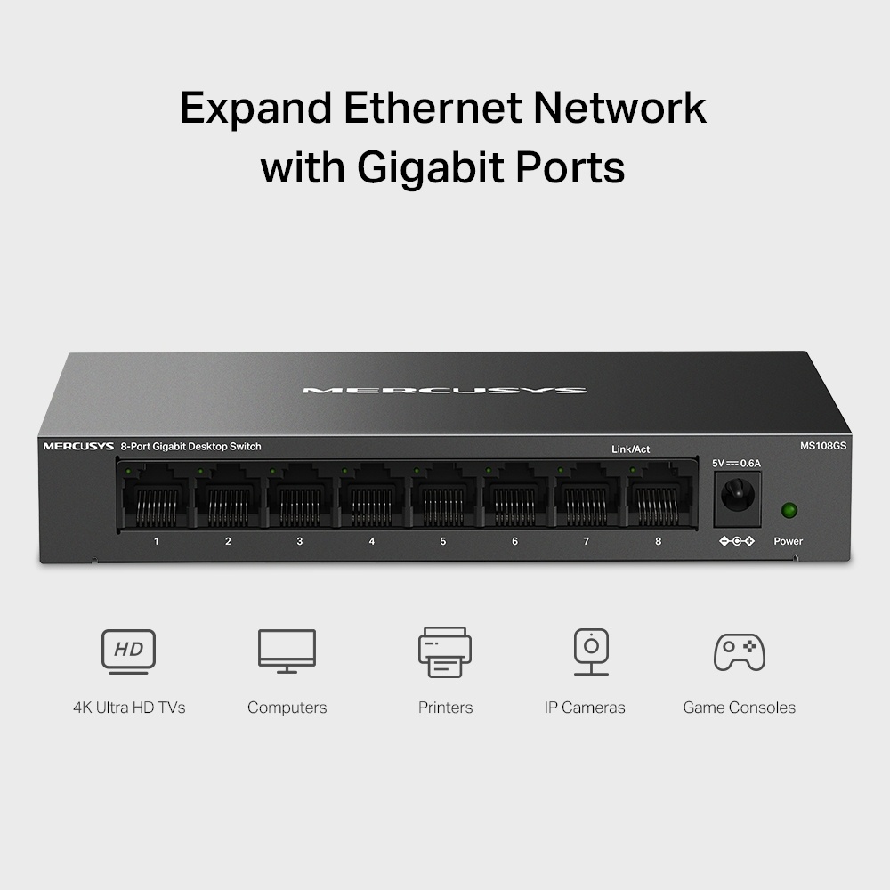 Switch MERCUSYS MS108GS | 8 Puertos Gigabit - imagen 7