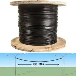 Cable UTP Cat5e Exterior Autosustentable 300m Negro MPT Doble Vaina 100% Cobre