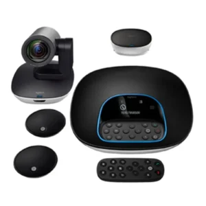 Sistema de videoconferencia Logitech Group con microfonos