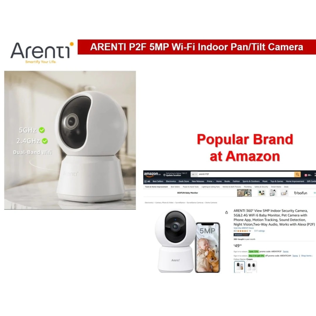 Cámara Wi-Fi Arenti P2F 5MP - imagen 2