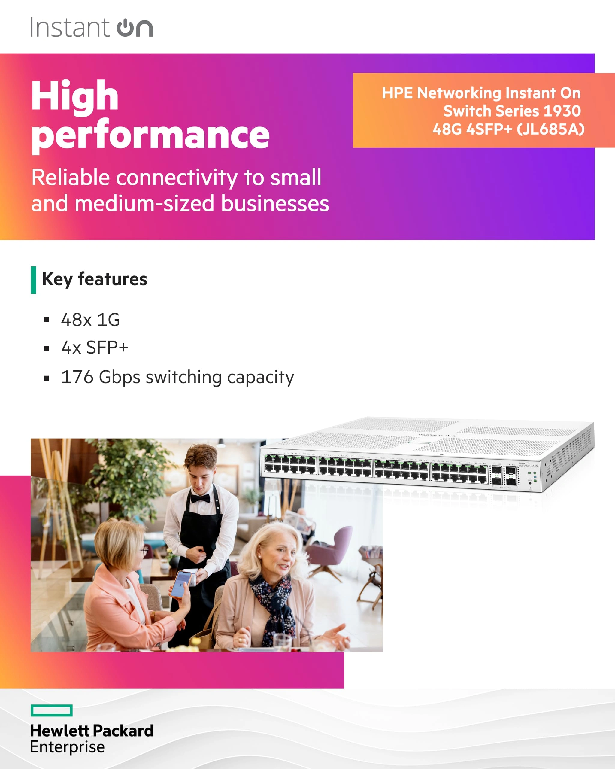 Switch Aruba Instant On 1930 48 Puertos Gigabit 4 SFP+ Administrable - imagen 4