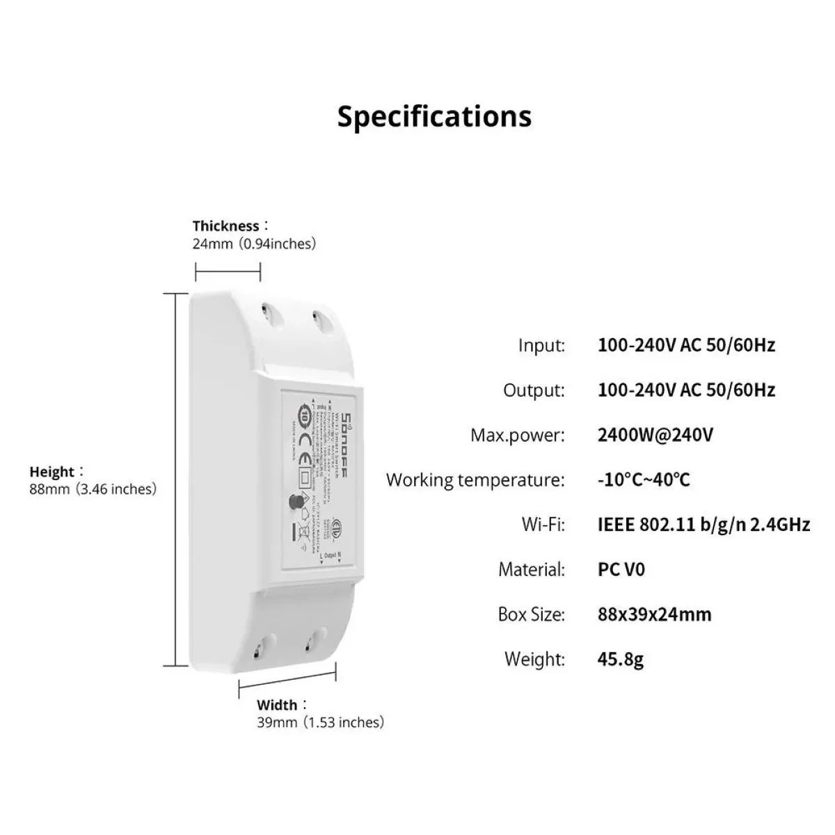 Interruptor Inteligente Sonoff BASICR4 Wi-Fi 10A - imagen 2