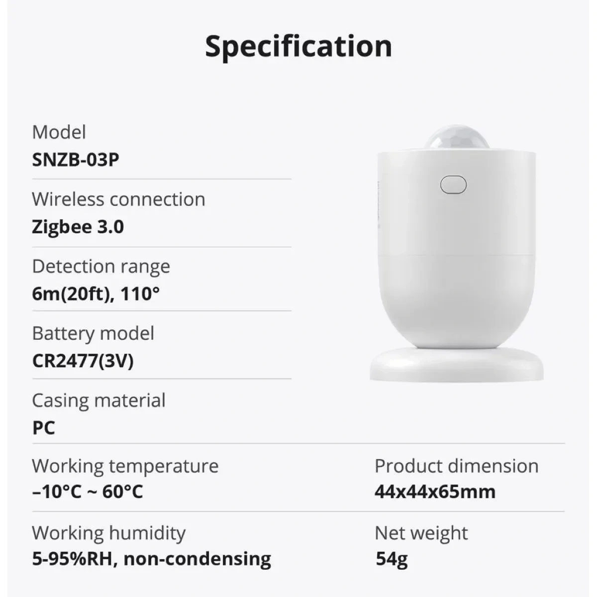 Sensor de Movimiento Sonoff SNZB-03P Zigbee - imagen 3